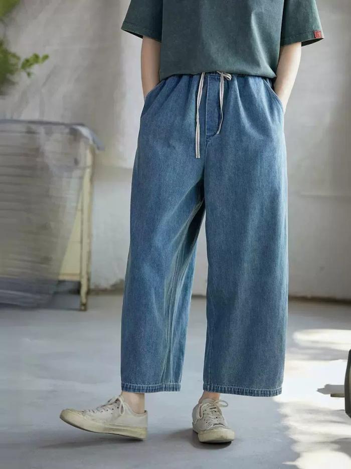 Jeans | Womens Clio Wide Leg Tie Waist Jeans Jeans Jeans