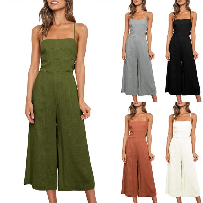 Jumpsuits | Womens Chloe Tie Front Linen Jumpsuit Jumpsuits Jumpsuits